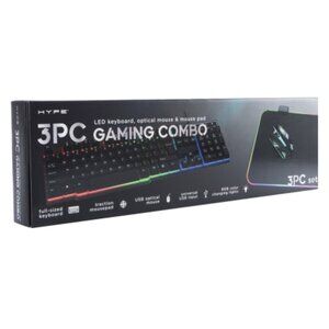 VIBE Gaming 3pc Gaming Combo Full-sized‎ USB Keyboard Traction Mousepad LED